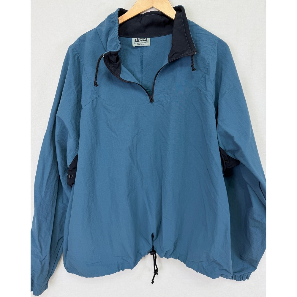 Uzzi Amphibious Gear Mens L/XL Blue Vintage 90s Pullover Windbreaker Jacket USA